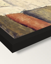 Gaston Modot by Amedeo Modigliani framed print, corner close-up: black moulding, mitred, the print set just below its edge