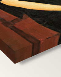 Madame Amédée by Amedeo Modigliani on stretched canvas, corner close-up: the painting mirror-wrapped round the sides