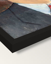 Madame Kisling by Amedeo Modigliani framed print, corner close-up: black moulding, mitred, the print set just below its edge