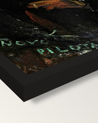 Paul Guillaume, Novo Pilota framed print, corner close-up: black moulding, mitred, the print set just below its edge
