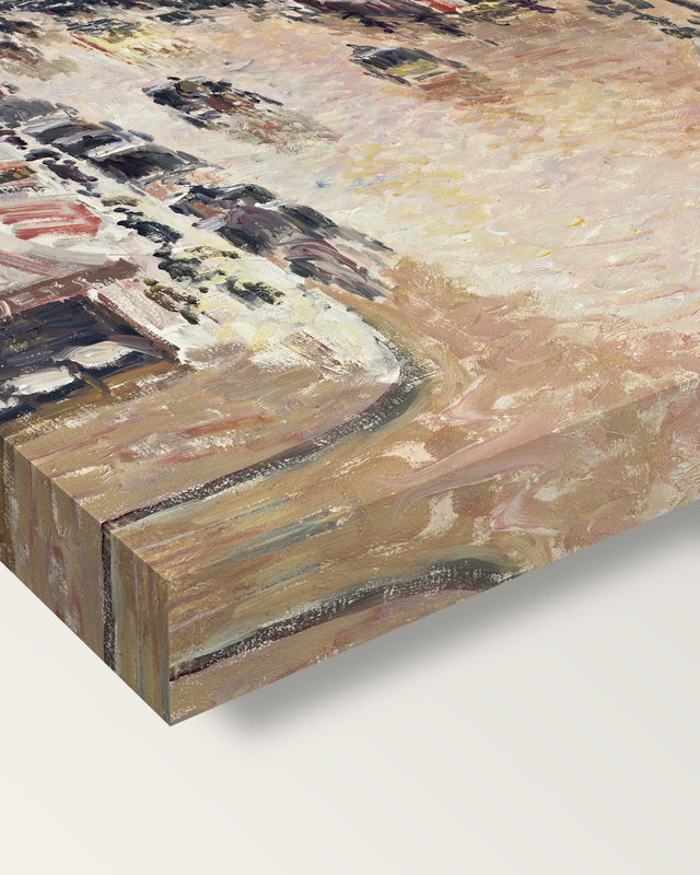 Rue Saint-Honoré, Effect of Rain on stretched canvas, corner close-up: the painting mirror-wrapped round the sides