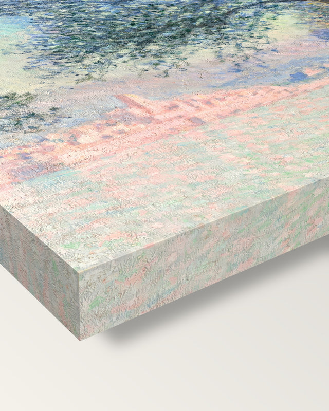 Antibes, Salis Gardens by Claude Monet on stretched canvas, corner close-up: the painting mirror-wrapped round the sides