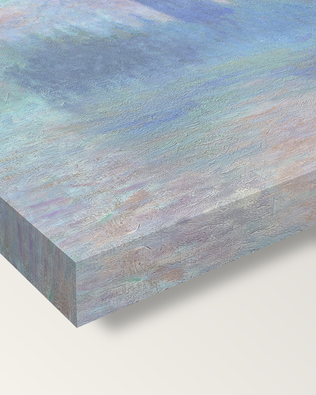 Houses of Parliament, London by Monet on stretched canvas, corner close-up: the painting mirror-wrapped round the sides