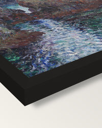 Rocks at Port-Goulphar, Belle-Île framed print, corner close-up: black moulding, mitred, the print set just below its edge