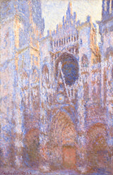 Rouen Cathedral, West Façade by Claude Monet: the Gothic cathedral front in soft grey, blue and pale gold light