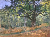 The Bodmer Oak by Claude Monet: a great oak with spreading branches in a sunlit forest, russet leaves on the ground