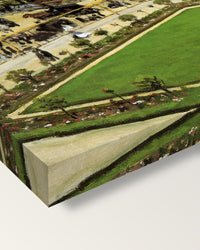 Garden of the Princess by Claude Monet on stretched canvas, corner close-up: the painting mirror-wrapped round the sides