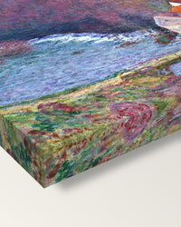 Grande Creuse at Vervy by Claude Monet on stretched canvas, corner close-up: the painting mirror-wrapped round the sides