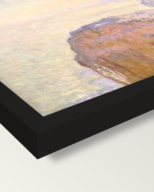 Val-Saint-Nicolas, Morning by Monet framed print, corner close-up: black moulding, mitred, the print set just below its edge