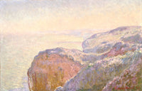 Val-Saint-Nicolas, near Dieppe by Claude Monet: pale pink and lilac cliffs above a hazy sea in soft morning light