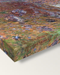 Valley of the Creuse by Claude Monet on stretched canvas, corner close-up: the painting mirror-wrapped round the sides