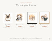 Decorify pet memorial portrait: a proof before we print and free US shipping