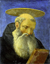 Head of a Bearded Saint by Domenico Veneziano: a white-bearded friar with downcast eyes, a red book and a gold halo