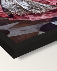 Cardinal Niño de Guevara by El Greco framed print, corner close-up: black moulding, mitred, the print set just below its edge