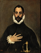 The Nobleman with his Hand on his Chest by El Greco: a bearded man in black with a white ruff, his hand on his chest