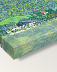 Litzlberg on the Attersee by Gustav Klimt on stretched canvas, corner close-up: the painting mirror-wrapped round the sides
