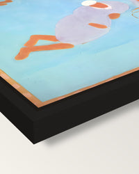 Arab Coffeehouse by Henri Matisse framed canvas, corner close-up: a black floating frame with a shadow gap round the canvas