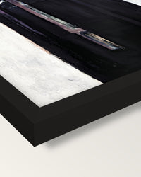 Goldfish and Palette by Matisse framed print, corner close-up: black moulding, mitred, the print set just below its edge