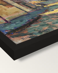 Street in Arcueil by Henri Matisse framed print, corner close-up: black moulding, mitred, the print set just below its edge