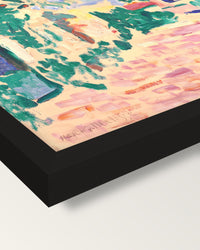 Street in Biskra by Henri Matisse framed print, corner close-up: black moulding, mitred, the print set just below its edge