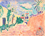 Street in Biskra by Henri Matisse: a sunlit street with palm trees and low walls in an Algerian oasis town