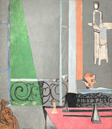 The Piano Lesson by Henri Matisse: a boy at a piano in a grey room, a green triangle of garden through the window