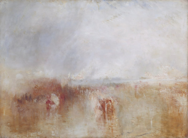 The Disembarkation of Louis-Philippe by J. M. W. Turner: crowds and boats dissolving into a golden haze by the water