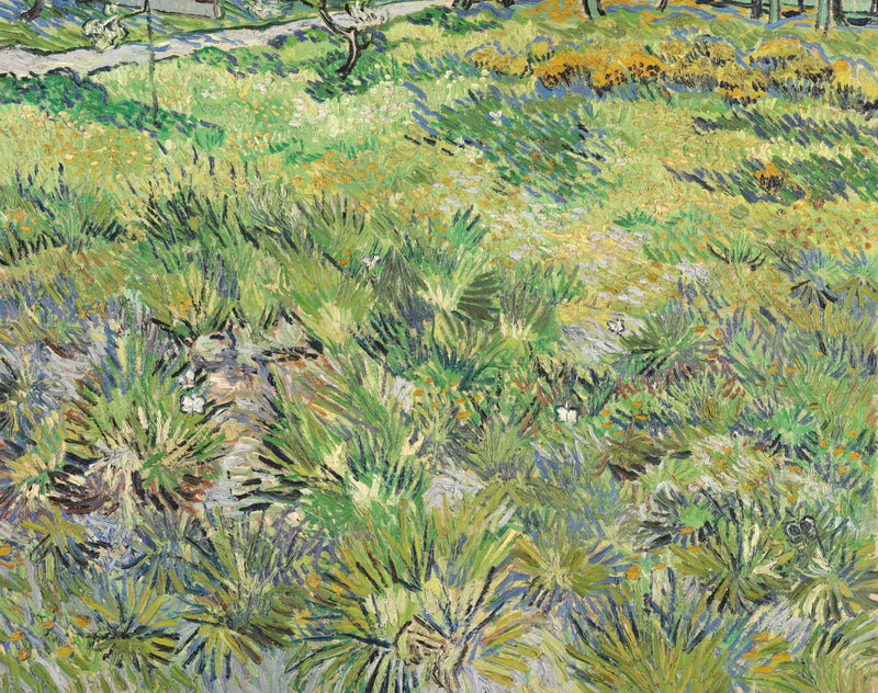 Long Grass with Butterflies by Vincent van Gogh: a meadow of long green grass with white flowers and small white butterflies