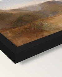 Civita di Bagnoregio by Turner framed print, corner close-up: black moulding, mitred, the print set just below its edge