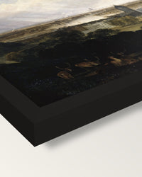 London from Greenwich Park by Turner framed print, corner close-up: black moulding, mitred, the print set just below its edge
