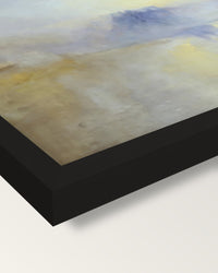 Norham Castle, Sunrise by Turner framed print, corner close-up: black moulding, mitred, the print set just below its edge