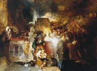 Pilate Washing his Hands by Turner: a crowd in glowing gold and shadow, a pale figure washing his hands at the centre