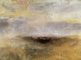 Seascape with Storm Coming On by J. M. W. Turner: dark storm clouds over a grey-green sea, white waves breaking