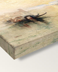 St Benedetto, Venice by J. M. W. Turner on stretched canvas, corner close-up: the painting mirror-wrapped round the sides