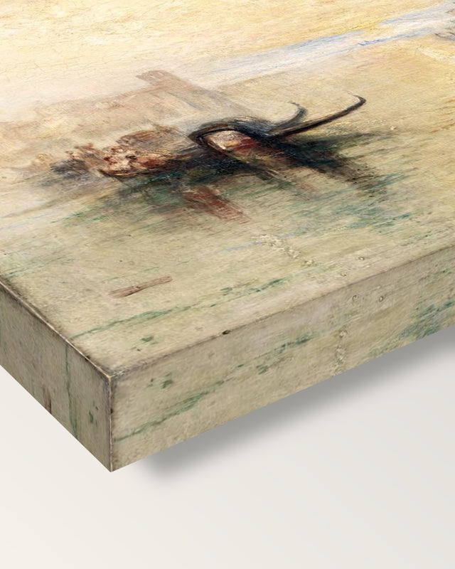 St Benedetto, Venice by J. M. W. Turner on stretched canvas, corner close-up: the painting mirror-wrapped round the sides