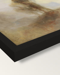 Castle on a Bay: Solitude by Turner framed print, corner close-up: black moulding, mitred, the print set just below its edge
