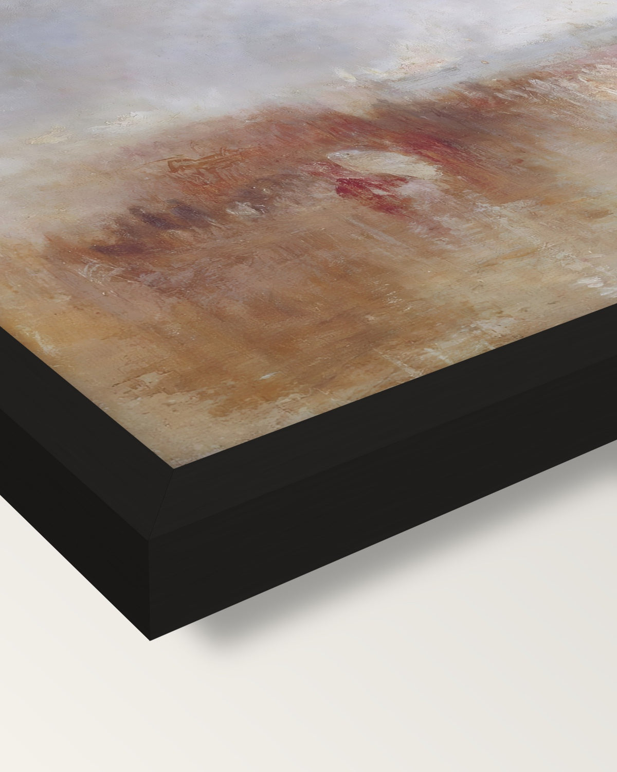 Louis-Philippe at Gosport by Turner framed print, corner close-up: black moulding, mitred, the print set just below its edge