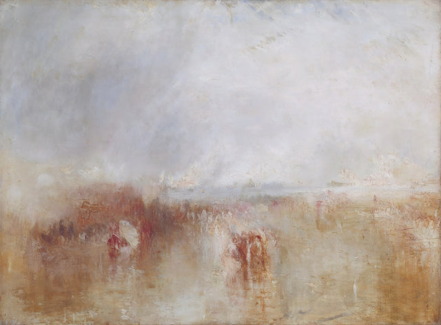 The Disembarkation of Louis-Philippe by J. M. W. Turner: crowds and boats dissolving into a golden haze by the water