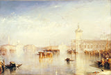 The Dogana, San Giorgio, Citella by Turner: the white customs house and domes of Venice reflected in pale water, gondolas