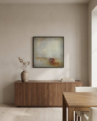 Venetian Scene by J. M. W. Turner in a black frame above a walnut sideboard in a dining room
