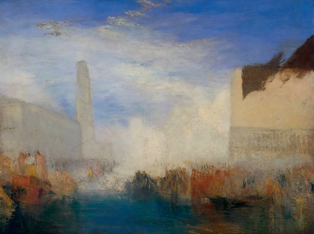 Venice, the Piazzetta by J. M. W. Turner: crowds and boats before the Doge’s Palace under a bright blue sky