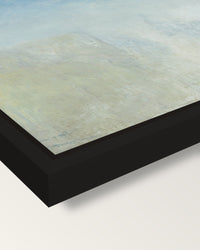 Venice with the Salute by Turner framed canvas, corner close-up: a black floating frame with a shadow gap round the canvas