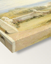 Terrace at Niton by J. M. W. Turner on stretched canvas, corner close-up: the painting mirror-wrapped round the sides