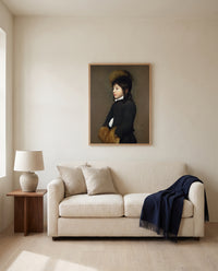 Portrait of a Boy Aged 11 by Jacob van Oost the Elder framed in natural oak above a cream sofa in a warm living room