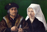 An Elderly Couple by Gossaert: an old man in a fur collar and black cap beside an old woman in a white headdress