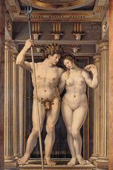 Neptune and Amphitrite by Jan Gossaert: the sea god with his trident and his wife embrace in a pale stone shrine