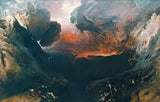 The Great Day of His Wrath by John Martin: mountains and a city crashing into a fiery chasm under storm clouds