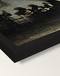 El Jaleo by John Singer Sargent framed print, corner close-up: black moulding, mitred, the print set just below its edge