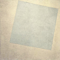 White on White by Kazimir Malevich: a tilted white square on a slightly warmer white ground, with visible brushstrokes