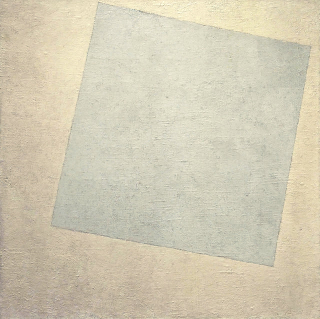 White on White by Kazimir Malevich: a tilted white square on a slightly warmer white ground, with visible brushstrokes